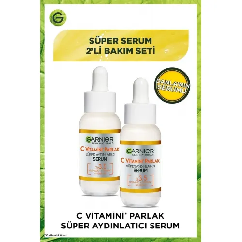 Garnier 2'li C Vitamini Parlak Süper Aydınlatıcı Serum Seti Garnier 2'li C Vitamini Parlak Süper Aydınlatıcı Serum Seti
