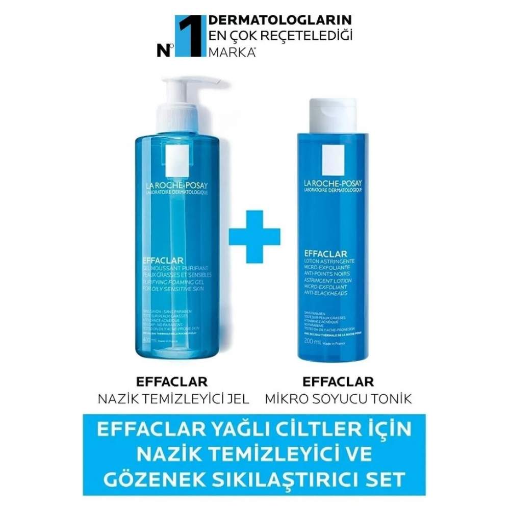 La Roche-Posay 400 ml Effaclar Temizleme Jeli ve 200 ml Effaclar Tonik