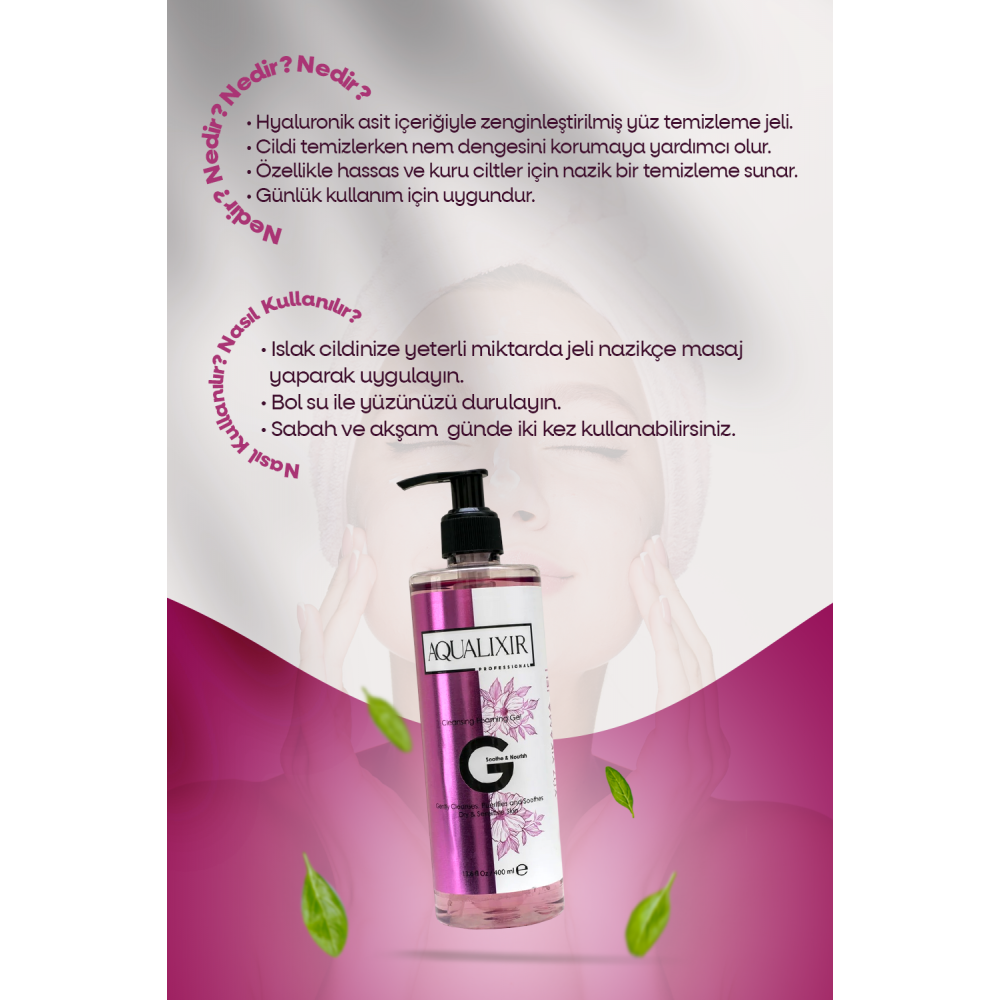 Hyaluronik Asit İçerikli Yüz Temizleme Jeli 400 ML
