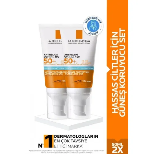 La Roche-Posay 2x50 ml Anthelios Uvmune Hassas Ciltler Yüksek Korumalı Yüz Güneş Kremi La Roche-Posay 2x50 ml Anthelios Uvmune Hassas Ciltler Yüksek Korumalı Yüz Güneş Kremi