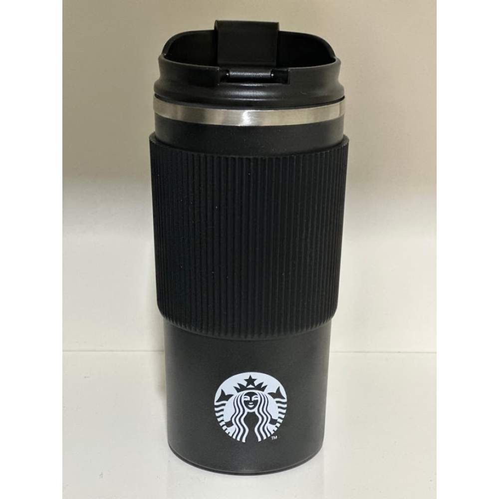 Starbucks Çizgi Desenli Siyah Paslanmaz Çelik Termos - 450 ml