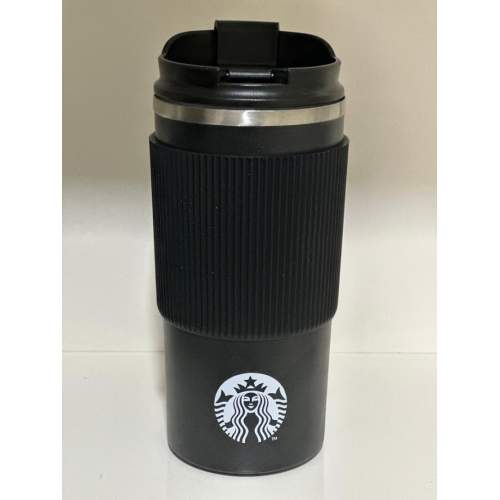 Starbucks Çizgi Desenli Siyah Paslanmaz Çelik Termos - 450 ml