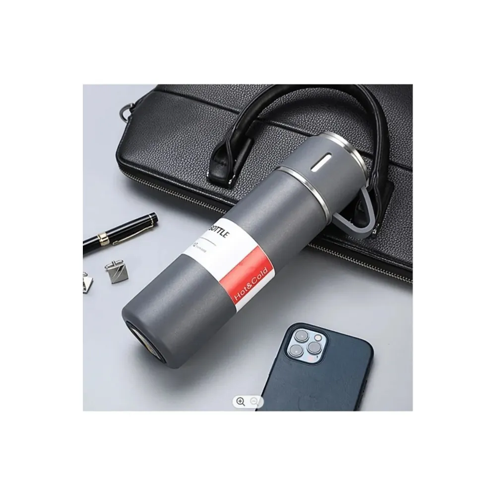 Stainless Steel Vacuum Flask Paslanmaz Çelik Termos Gri 500 Ml