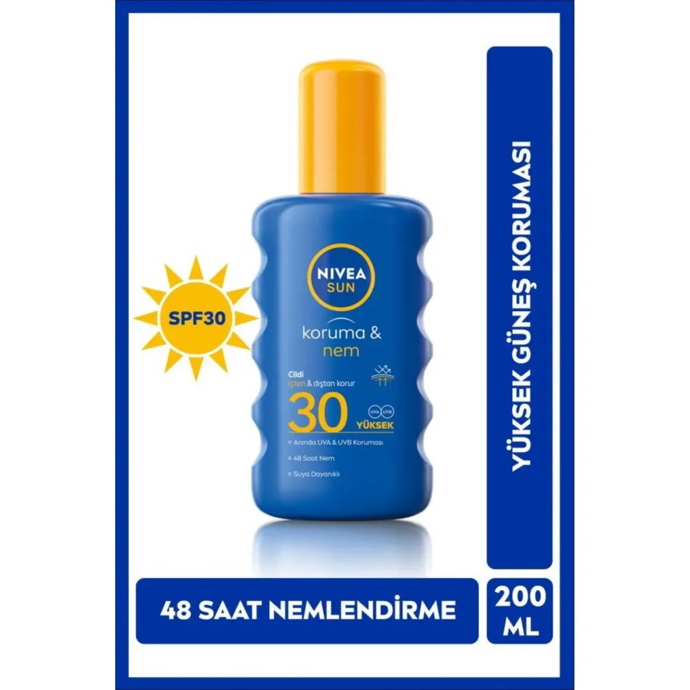 Nivea Spf 30 200 ml Sun Koruma Nem Cilt Bariyerini Destekleyen Güneş Spreyi