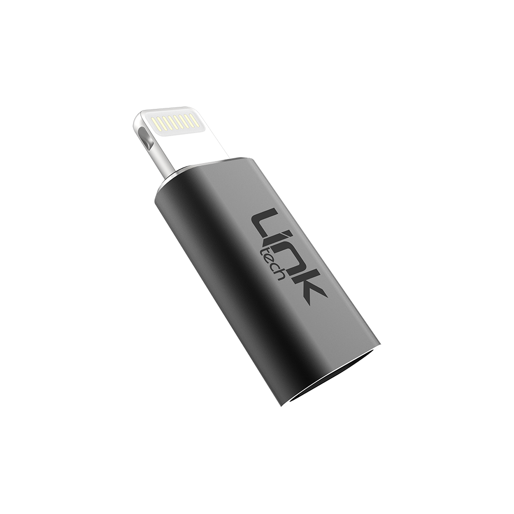 Link Tech Siyah O190 Type-C to Lightning Dönüştürücü Metal Adaptör