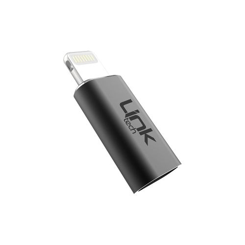 Link Tech Siyah O190 Type-C to Lightning Dönüştürücü Metal Adaptör