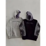 Baskılı Kapüşonlu Sweatshirt - Gri