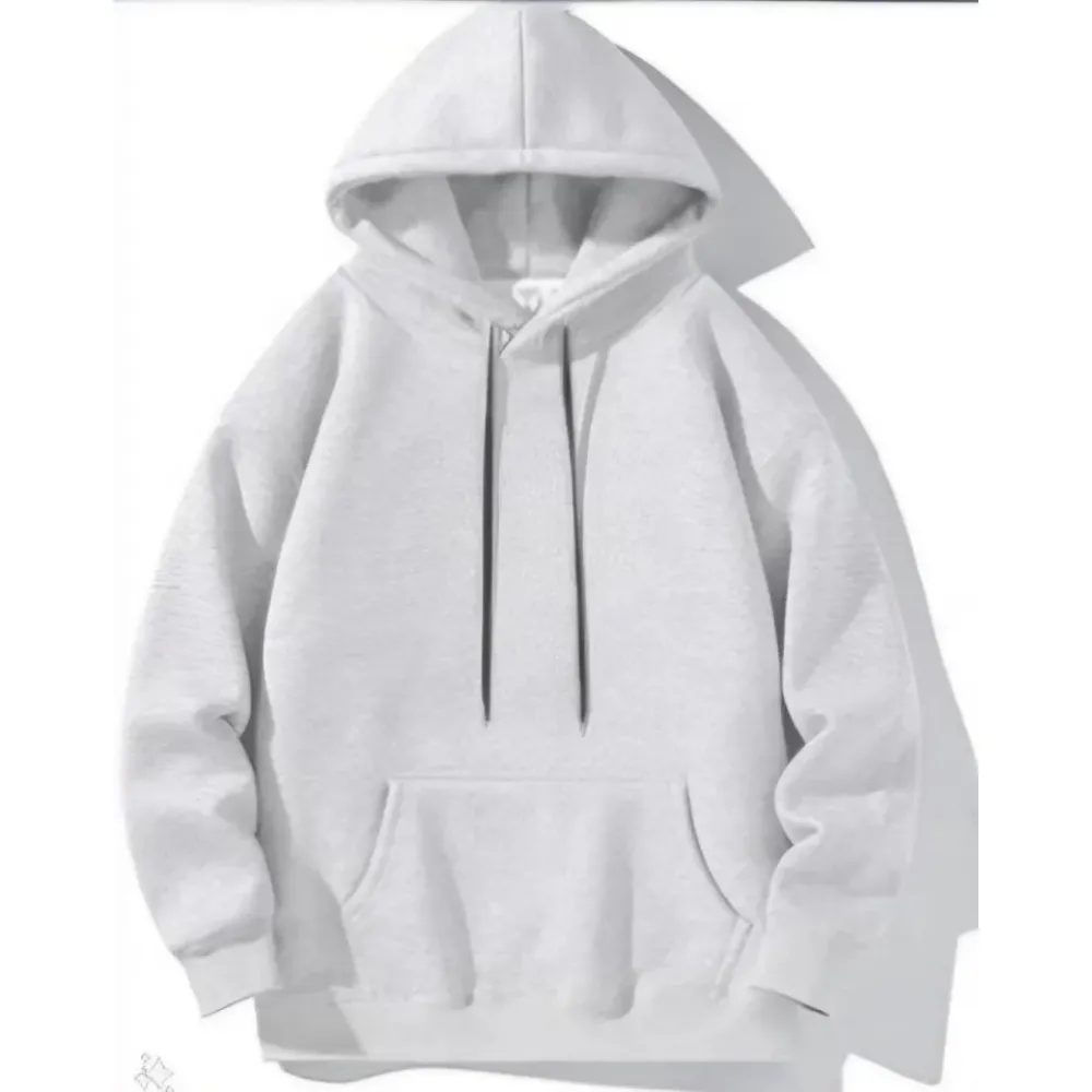 Erkek Uzun Kol Kapşonlu Basic Sweatshirt Hoodie - Gri