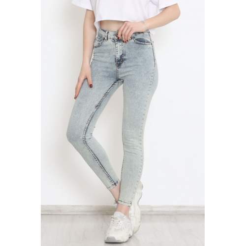 Kadın Cep Detay Kar Yıkamalı Kot Pantolon Kadın Cep Detay Kar Yıkamalı Kot Pantolon