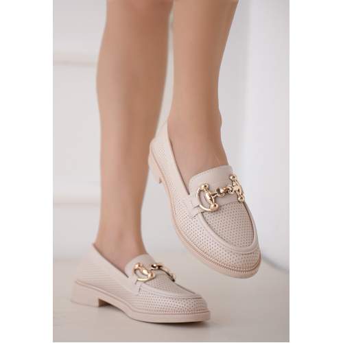 Bej Cilt Babet Ayakkabı Bej Cilt Babet Ayakkabı