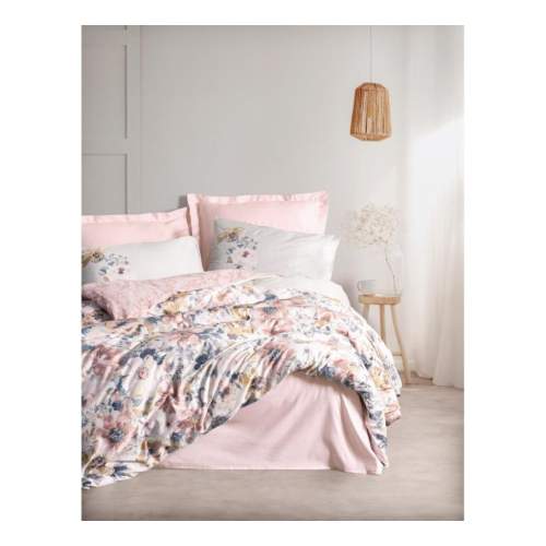 Çift Kişilik Saten Nevresim Takımı Dalya Pudra Çift Kişilik Saten Nevresim Takımı Dalya Pudra