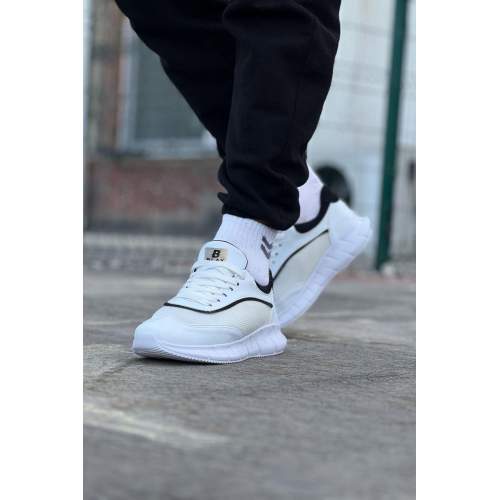 Beyaz Siyah Triko Erkek Spor Ayakkabı Beyaz Siyah Triko Erkek Spor Ayakkabı