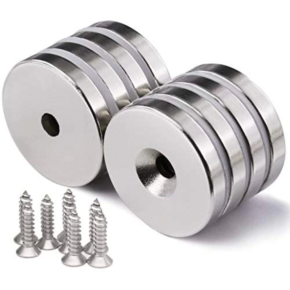 25x10/5x5.5 Mm Havşa Delikli Neodyum Mıknatıs - Güçlü N35 Nikel Kaplama Magnet