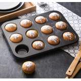 12 Bölmeli Metal Yapışmaz Muffin Kek Kalıbı