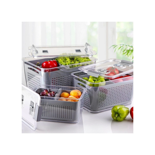 Lossa Süzgeçli Ve Bölmeli Organizer Meyve Sebze Saklama 3lü Set Lossa Süzgeçli Ve Bölmeli Organizer Meyve Sebze Saklama 3lü Set