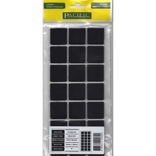 Pacific 6030 BL Yapışkanlı Keçe 30 mm X 30 mm Siyah Pacific 6030 BL Yapışkanlı Keçe 30 mm X 30 mm Siyah
