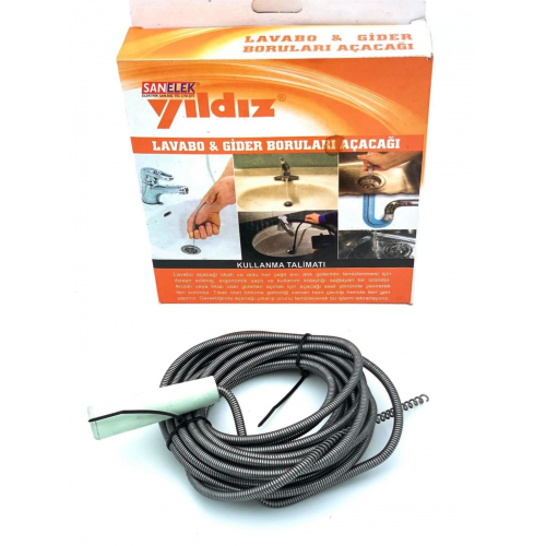Lavabo Ve Gider Boru Açacağı Lavabo Tıkanıklık Açma Sustası 5 Metre