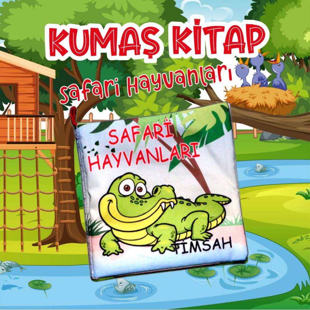 Safari Hayvanları Kumaş Sessiz Kitap