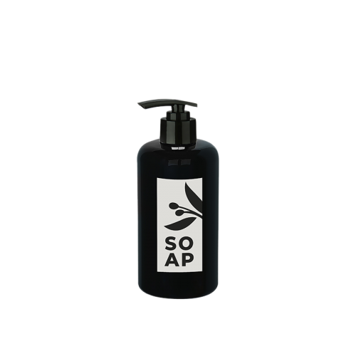 Sıvı Sabunluk Yuvarlak Plastik Pompalı 500 ML - Siyah Sıvı Sabunluk Yuvarlak Plastik Pompalı 500 ML - Siyah