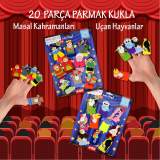 2 Set - 20 Parça  Masal Kahramanları ve Uçan Hayvanlar Parmak Kukla