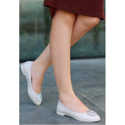 Bej Cilt Babet Ayakkabı Bej Cilt Babet Ayakkabı