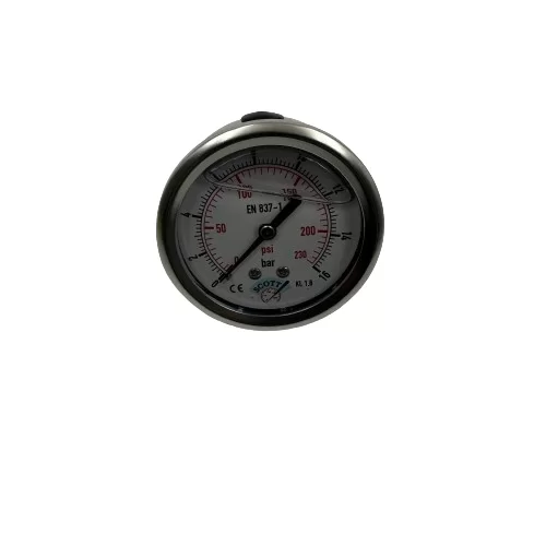 Ø 63 -0 - 16 BAR 1/4 GLİSERİNLİ ARKA ÇIKIŞLI MANOMETRE (Lisinya) Ø 63 -0 - 16 BAR 1/4 GLİSERİNLİ ARKA ÇIKIŞLI MANOMETRE (Lisinya)