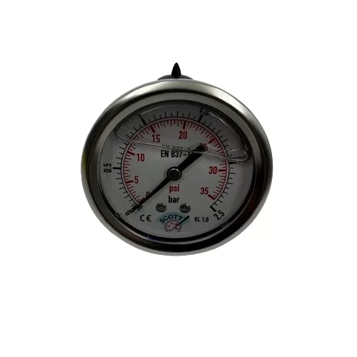 Ø 63 -0 - 2.5 BAR 1/4 GLİSERİNLİ ARKA ÇIKIŞLI MANOMETRE (Lisinya) Ø 63 -0 - 2.5 BAR 1/4 GLİSERİNLİ ARKA ÇIKIŞLI MANOMETRE (Lisinya)