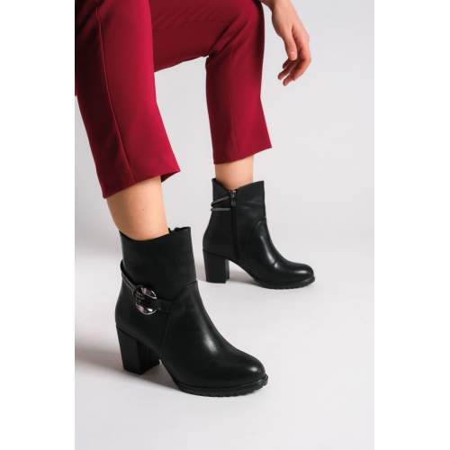 Lisinya948 Fermuarlı Ortopedik Taban Suya ve Soğuğa Dayanıklı Taşlı Topuklu Kadın Bot ST Siyah Lisinya948 Fermuarlı Ortopedik Taban Suya ve Soğuğa Dayanıklı Taşlı Topuklu Kadın Bot ST Siyah