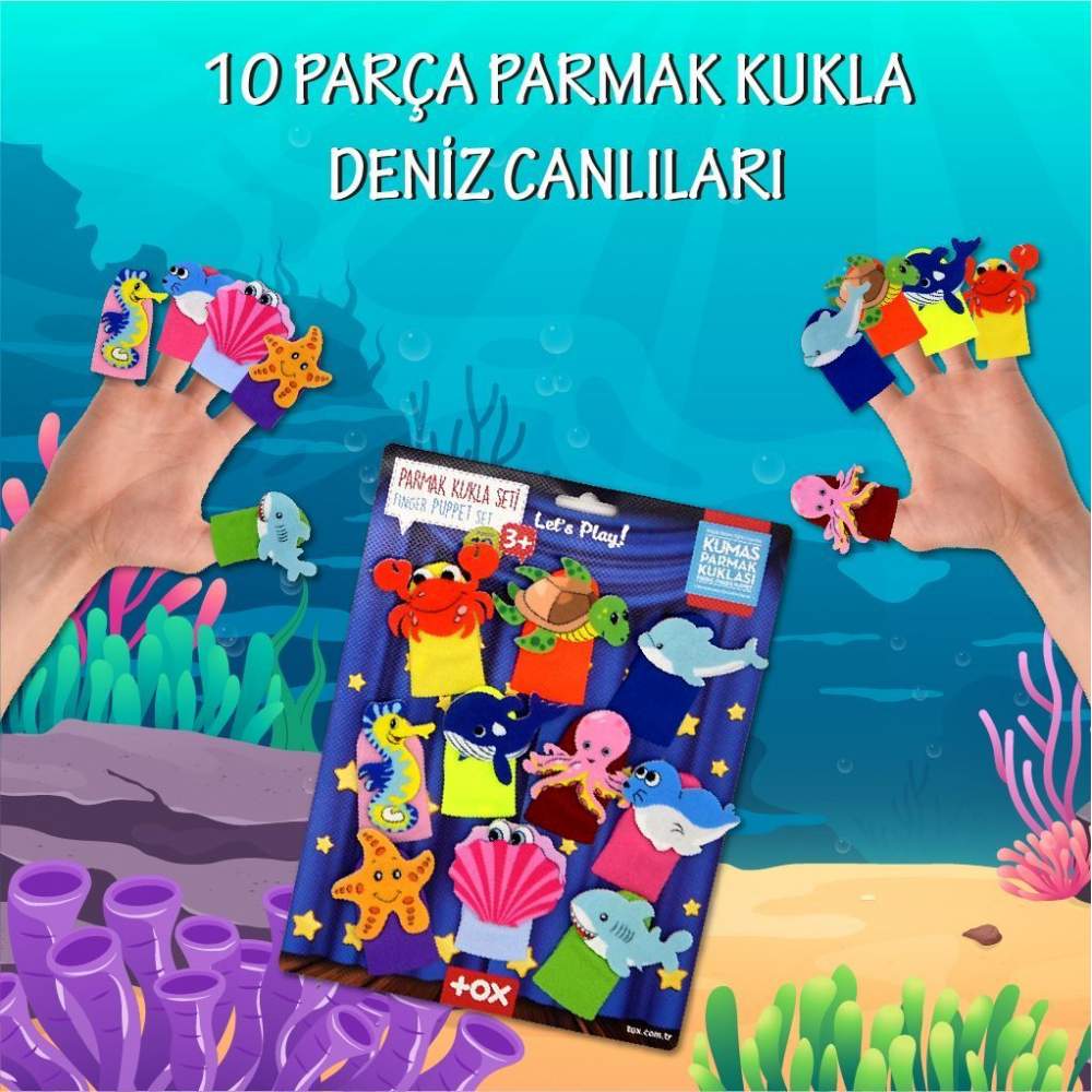 Deniz Canlıları 10 Parça Parmak Kukla Set