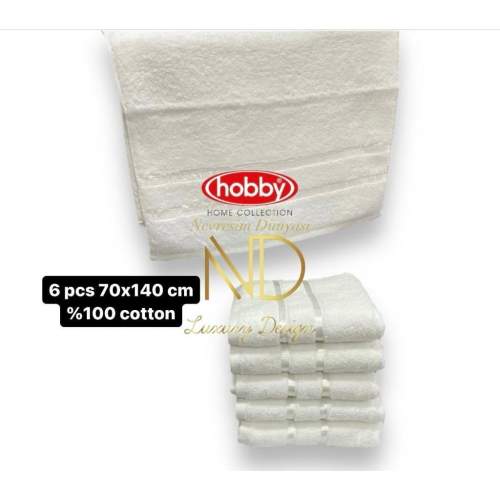 Dolce Beyaz 70x140 6lı Havlu Seti