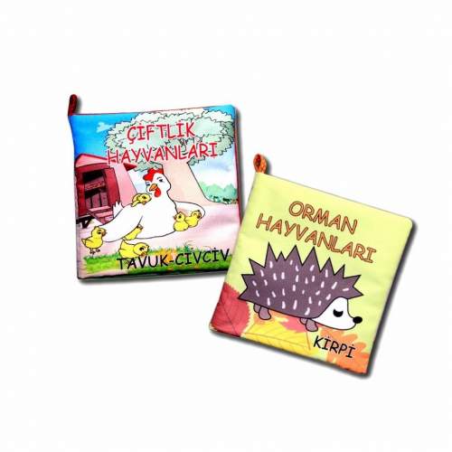 2 Kitap  Çiftlik Hayvanlar ve Orman Hayvanları Kumaş Sessiz Kitap 2 Kitap  Çiftlik Hayvanlar ve Orman Hayvanları Kumaş Sessiz Kitap