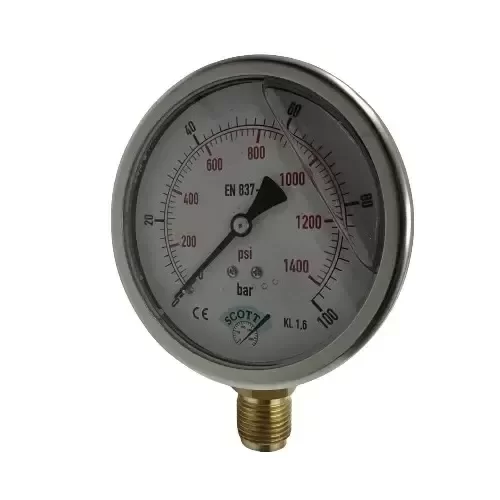 Ø 100 - 0 - 100 BAR 1/2 GLİSERİNLİ ALTTAN ÇIKIŞLI MANOMETRE (Lisinya) Ø 100 - 0 - 100 BAR 1/2 GLİSERİNLİ ALTTAN ÇIKIŞLI MANOMETRE (Lisinya)