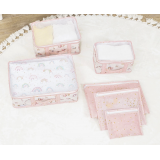 Baby 6lı Desenli Fileli Bavul Valiz İçi Düzenleyici Çok Amaçlı Organizer (pembe)