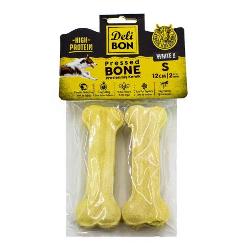 Deri Köpek Çiğneti Pres Kemik 2x12cm Beyaz Deri Köpek Çiğneti Pres Kemik 2x12cm Beyaz
