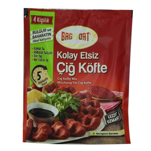 Kolay Etsiz Çiğ Köfte Bulgur ve Baharat Karışımı 4 Kişilik 120 Gr Paket Kolay Etsiz Çiğ Köfte Bulgur ve Baharat Karışımı 4 Kişilik 120 Gr Paket