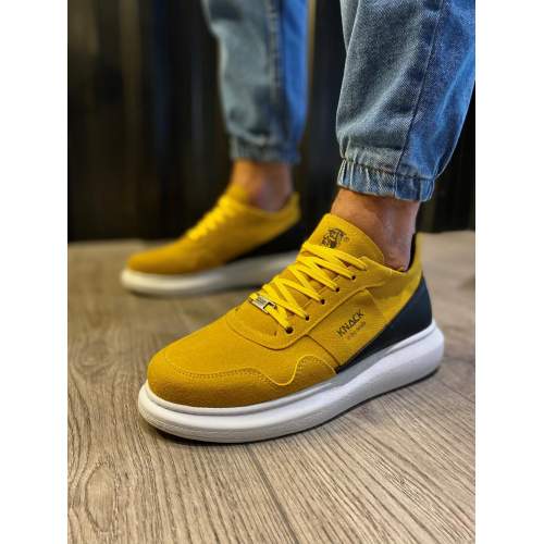 Yüksek Taban Günlük Süet Ayakkabı Sarı Yüksek Taban Günlük Süet Ayakkabı Sarı