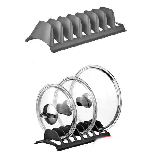 2 Adet 8 Bölmeli Tencere Kapak Rafı - Simple Tabaklık - Kapak Organizeri 2 Adet 8 Bölmeli Tencere Kapak Rafı - Simple Tabaklık - Kapak Organizeri