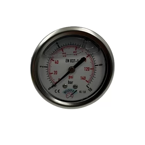 Ø 63 - 0 - 10 BAR 1/4 GLİSERİNLİ PANO TİPİ MANOMETRE (Lisinya) Ø 63 - 0 - 10 BAR 1/4 GLİSERİNLİ PANO TİPİ MANOMETRE (Lisinya)