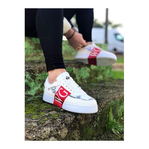 Beyaz Kırmızı Erkek Günlük Ayakkabı Beyaz Kırmızı Erkek Günlük Ayakkabı