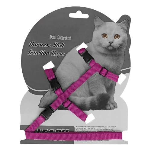 Gezdirme Kayışlı Dokuma Kedi Göğüs Tasma Seti 20*32-120 cm Mürdüm Gezdirme Kayışlı Dokuma Kedi Göğüs Tasma Seti 20*32-120 cm Mürdüm