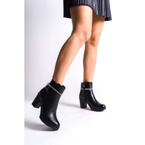 Lisinya948 Fermuarlı Ortopedik Taban Suya ve Soğuğa Dayanıklı Taşlı Topuklu Kadın Bot ST Siyah Lisinya948 Fermuarlı Ortopedik Taban Suya ve Soğuğa Dayanıklı Taşlı Topuklu Kadın Bot ST Siyah