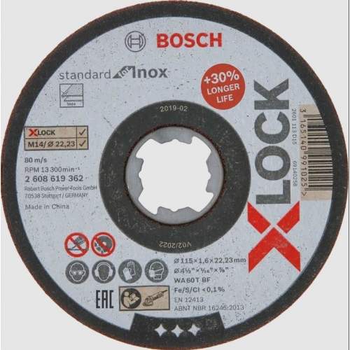 Bosch Xlock İnox Kesici 115X1X22,23 mm Bosch Xlock İnox Kesici 115X1X22,23 mm