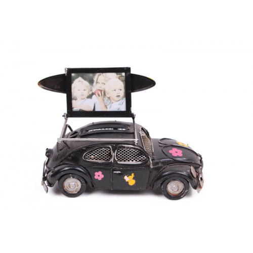 Dekoratif Metal Araba Çerçeveli Ve Kumbaralı Dekoratif Metal Araba Çerçeveli Ve Kumbaralı