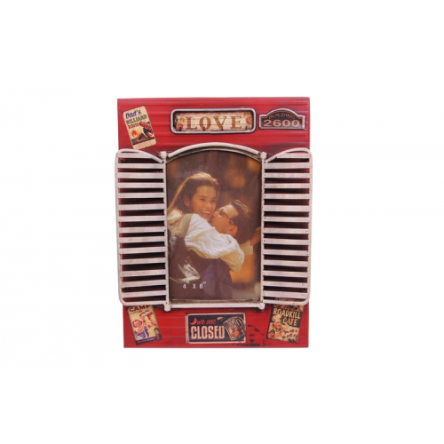 Vintage Tasarım Dekoratif Metal Çerçeve Panjur Temalı