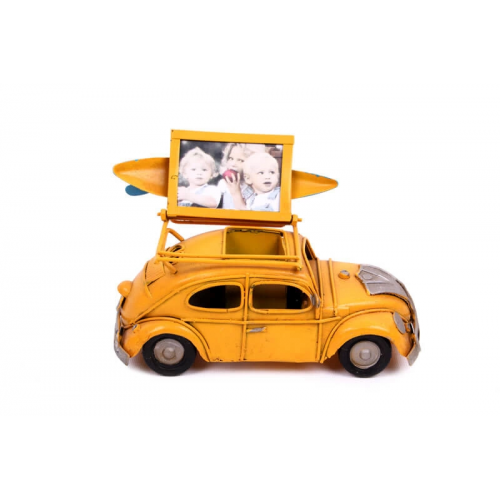 Vintage Tasarım Dekoratif Metal Araba Kalemlik Ve Çerçeveli Vintage Tasarım Dekoratif Metal Araba Kalemlik Ve Çerçeveli