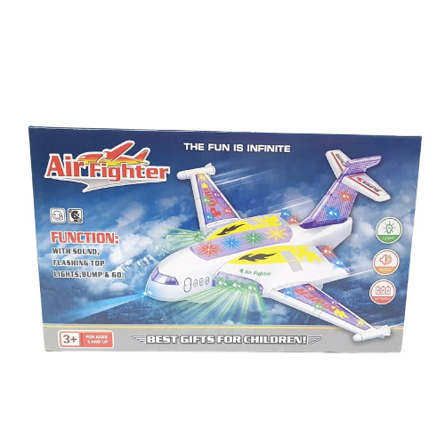 Yerde Gezen Işıklı Sesli Çarp Dön Uçak 37x27 Cm - A836 (Lisinya) Yerde Gezen Işıklı Sesli Çarp Dön Uçak 37x27 Cm - A836 (Lisinya)