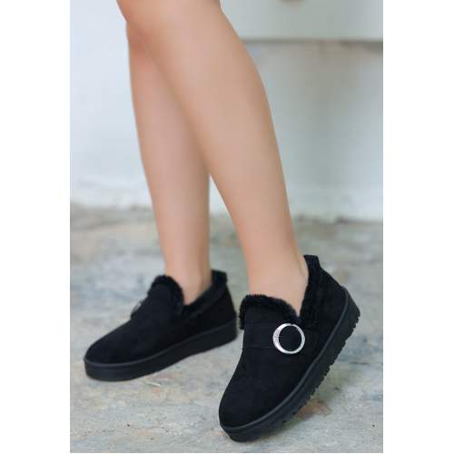 Siyah Süet Babet Ayakkabı