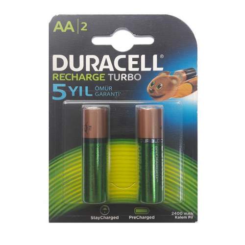 Duracell Şarj Edilebilir Kalem Pil 2Lİ AA 2500 mAh Duracell Şarj Edilebilir Kalem Pil 2Lİ AA 2500 mAh