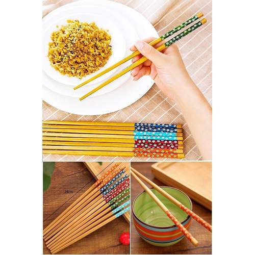 Bambu Chopstick Çubuk Yemek Çubuğu Yıkanabilir Tekrar Kullanılabilir (3 Çift- 6 Adet ) Bambu Chopstick Çubuk Yemek Çubuğu Yıkanabilir Tekrar Kullanılabilir (3 Çift- 6 Adet )