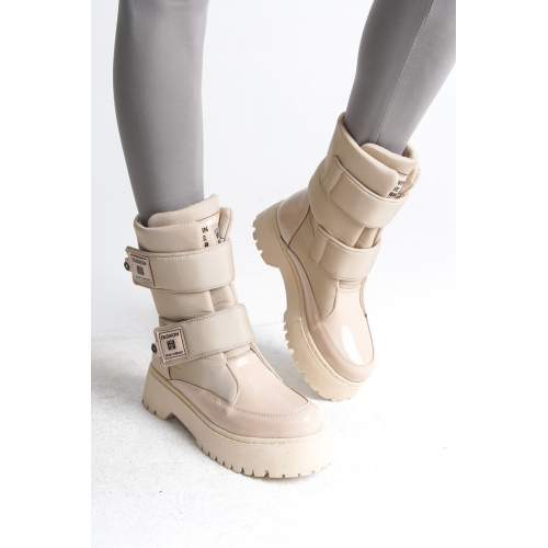 Lisinya948 Cırt Cırtlı Suya ve Soğuğa Dayanıklı Paraşüt Kumaş Rugan Kadın Bot KT Krem Lisinya948 Cırt Cırtlı Suya ve Soğuğa Dayanıklı Paraşüt Kumaş Rugan Kadın Bot KT Krem